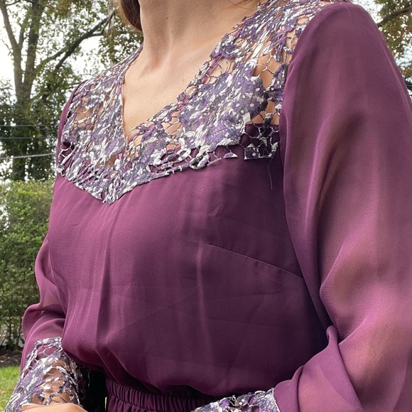 Purple Burgundy Fall Dress - Picture 9 of 16